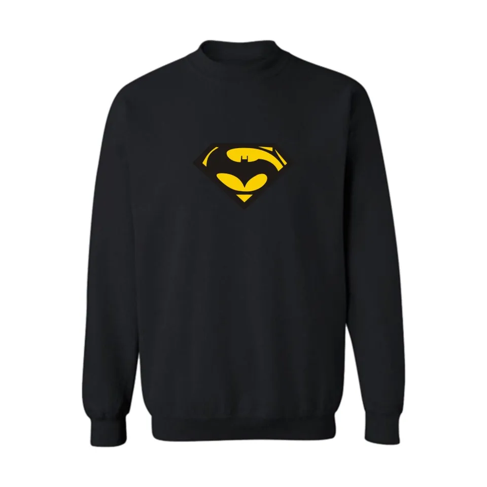 Superman VS Batman Black Harajuku Sweatshirt in Super Saiyan Autumn Winter Outerwear Couples Cloths XXS-XXXXL Pullovers | Мужская одежда