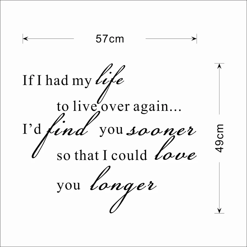 

life i love you longer inspirational vinyl wall stickers quotes diy home decor wall art living room removeable decals black