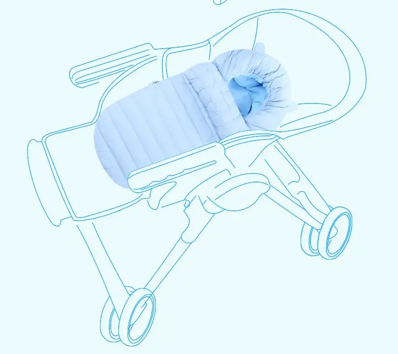 

The baby is warm and comfortable in a cotton sleeping bag