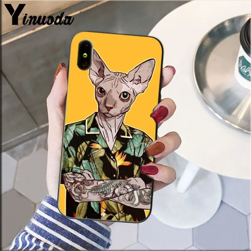 A15 Yinuoda тату Сфинкс Кот искусство клиент высокое качество чехол для телефона для iPhone 5 5Sx 6 7 7plus 8 8Plus X XS MAX XR - Цвет: A15