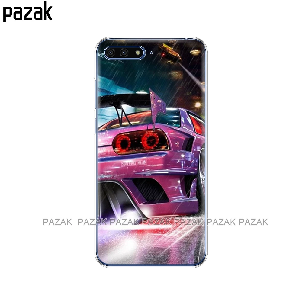 61492 Силиконовый чехол для huawei Honor 7A PRO 7C Y5 Y6 Y7 Y9 Prime, чехол-бампер с принтом, защитный чехол, крутой дизайн спортивного автомобиля - Цвет: 61492
