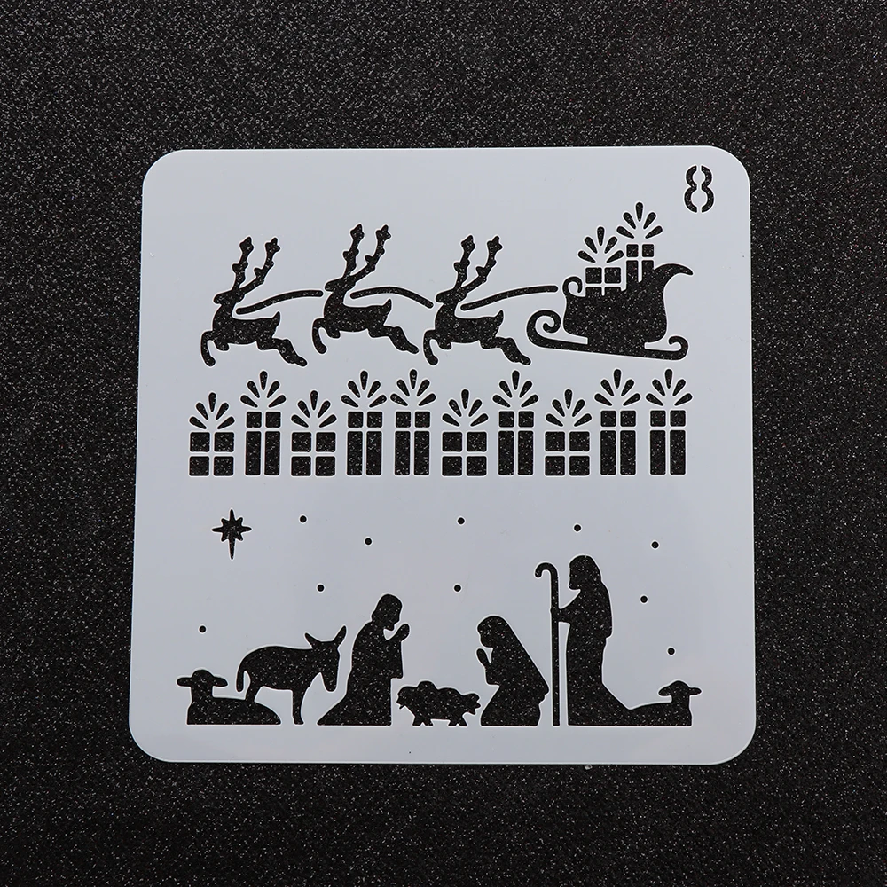 

13*13CM DIY Craft Hollow Christmas Layering Stencils For Wall Painting Scrapbooking Stamp Album Decorative Embossing Paper Card