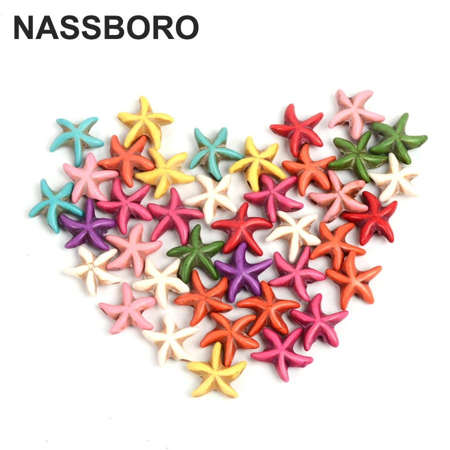 Approx.38pcs/пакет 1.3 см * Морская Звезда Свободные Spacer Синий Белый Бирюзовый Бисер