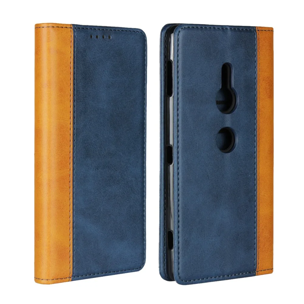LUCKBUY For Xperia XZ2 XZ3 Color Matching Leather Luxury Premium Phone Cases for Sony Slim Business Wallet | Мобильные телефоны и