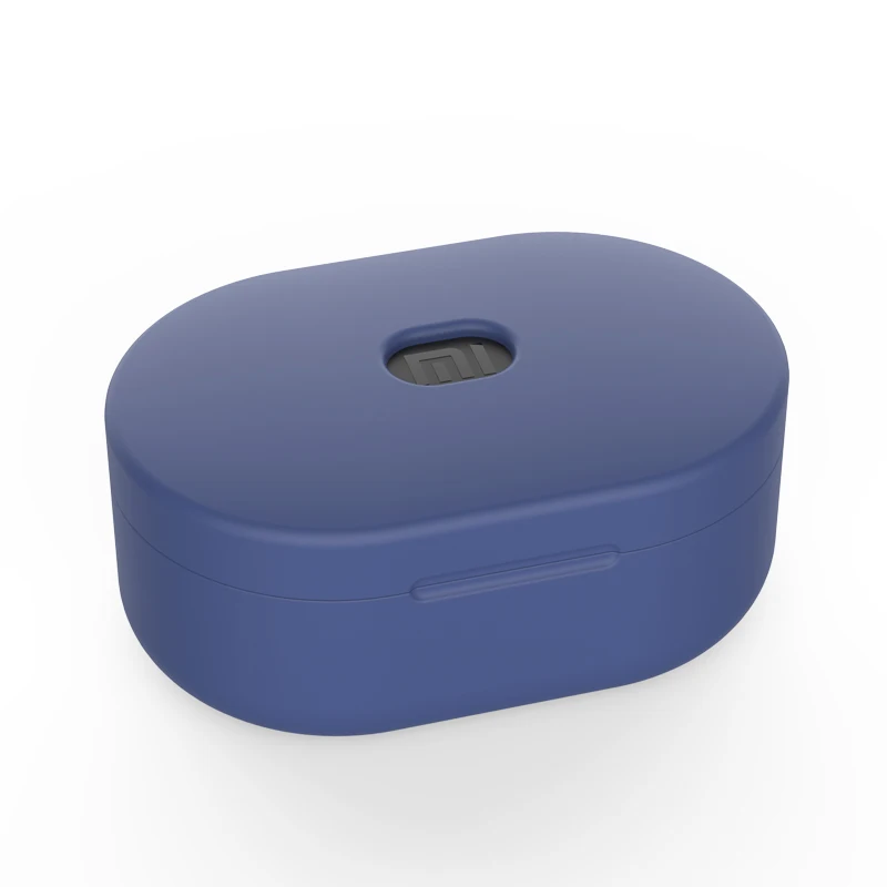 Яркий чехол для наушников s для Xiaomi Redmi Airdots TWS Молодежная версия ТПУ силиконовый чехол беспроводной Bluetooth Shockrpoof чехол - Цвет: Тёмно-синий