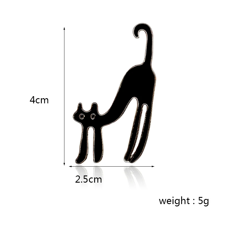 Эмалированные булавки с растягивающимся котенком черные белые красные синие