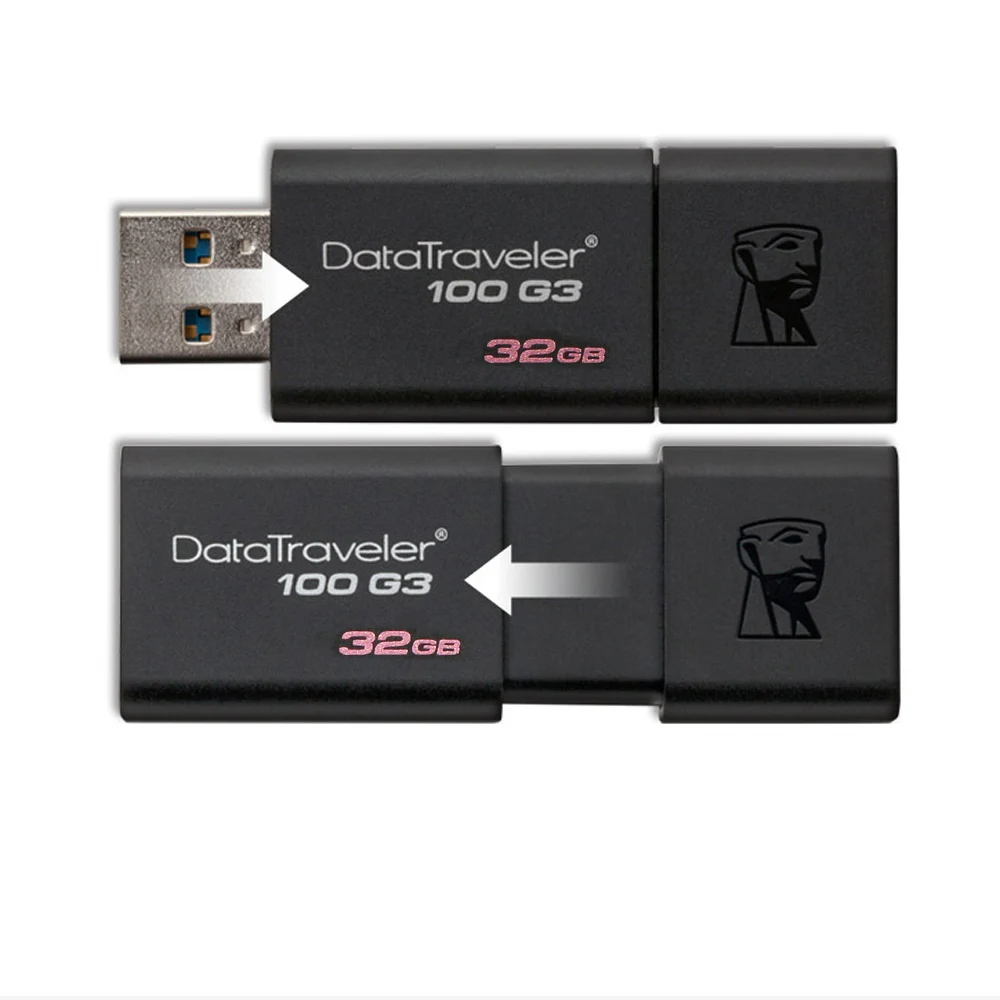 Kingston USB Флэш-Накопители DT100G3 3.0 Pendrive 64 ГБ 32 16 128 Pen Drive Пластик Гладкий Memory Stick 100%