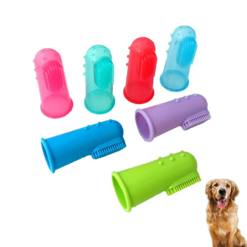 

Super Soft Pet Finger Toothbrush Teddy Dog Brush Bad Breath Tartar Teeth Care Dog Cat Cleaning Supplies