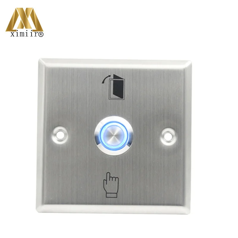 

With LED Light Stainless Steel Exit Push Button Exit Switch Metal Release Button E04-S For Access Control System