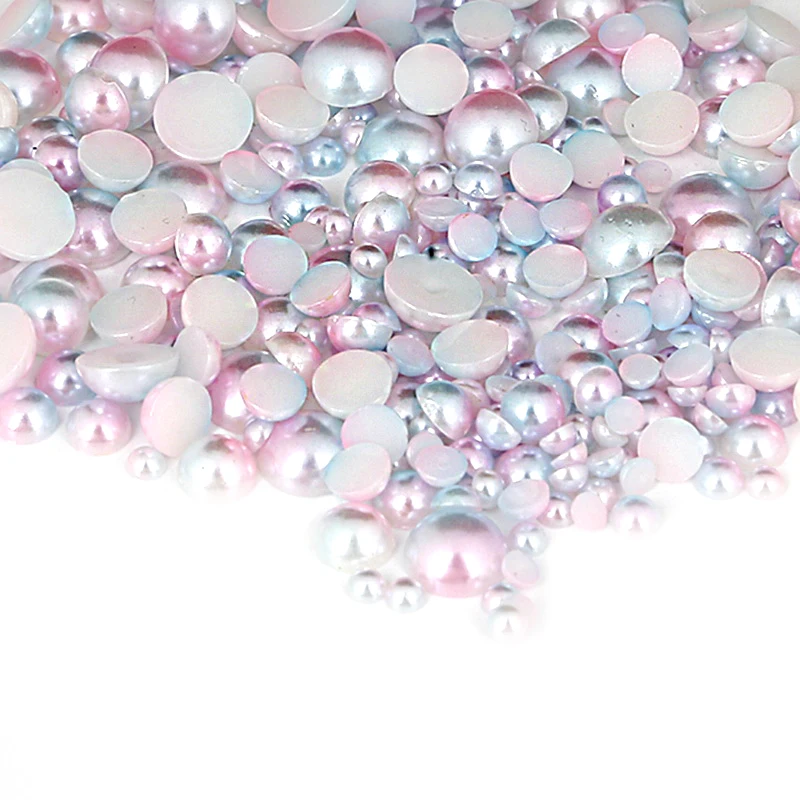 

50-1000pcs/lot Crafts 3/4/5/6/8mm Half Round Imitation Pearls Flatback Scrapbook Beads For DIY Garment/Phone Case/Nail Making
