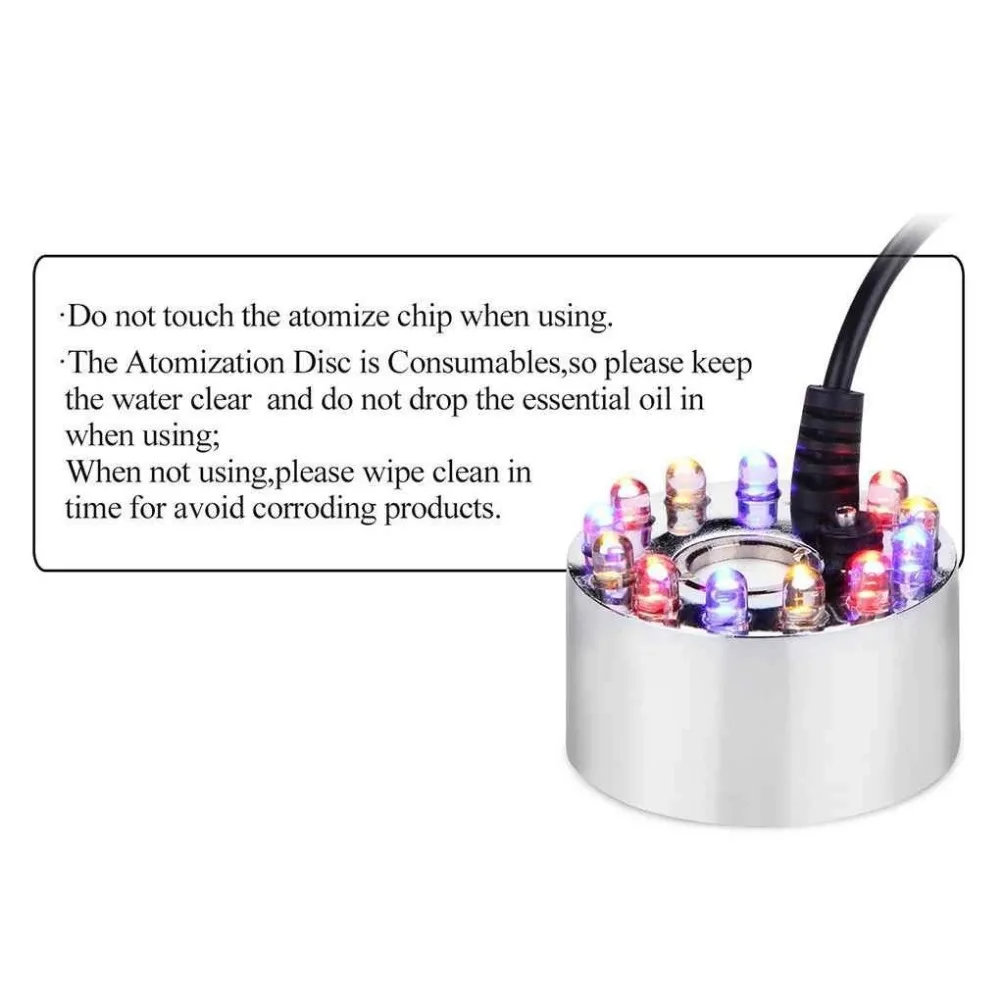 Aquarium Quiet Water Shortage Protection 12 LED Mist Maker Fogger Fountain Pond Fog Atomizer Air Humidifier 220-240V EU | Дом и сад
