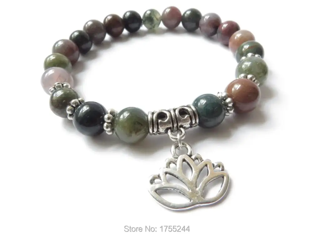 SN1114 Namaste Lotus Yoga ювелирные изделия Мала Браслет для снятия стресса женский браслет