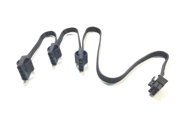 Высокое качество 40 см черный PCI E 6 Pin папа от 1 до 3 IDE Molex 4pin модульный кабель питания