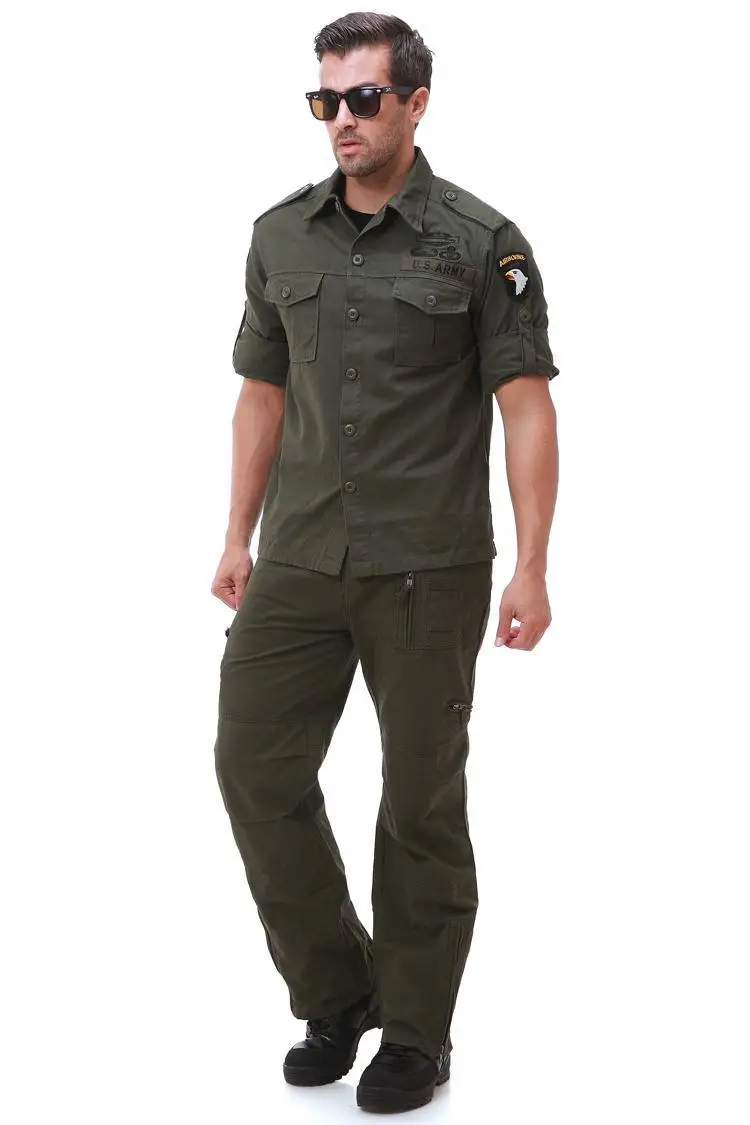 Военная униформа Стиль ВВС США 101st дивизии Орел костюм футболка и штаны комплект