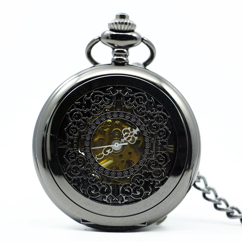 

Hollow Semi Automatic Mechanical Pocket Watch Gift Sets for Men Women Necklace Pendant Clock Birthday Presents