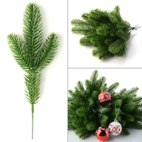 50pcs artificial pine tree branches plastic pine leaves for christmas party decoration faux foliage fake flower diy craft wreath