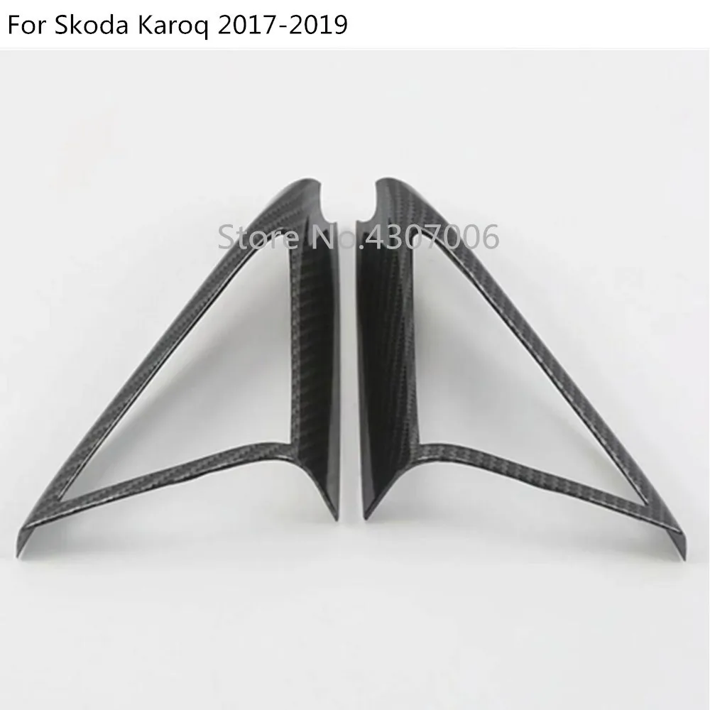 Car Cover Carbon Fibre Inner Front Head A Column Frame Triangle Moulding Trim 2pcs For Skoda Karoq 2017 2018 2019 2020 2021 | Автомобили и