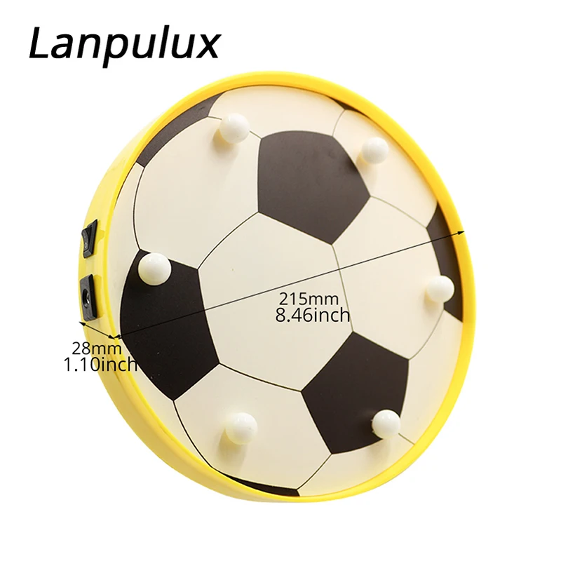 Lanpulux 3D ночные светильники для футбола украшение спальни настенный подвесной