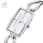 Часы Shengke SK женские прямоугольные, люксовые брендовые, с серебристым браслетом