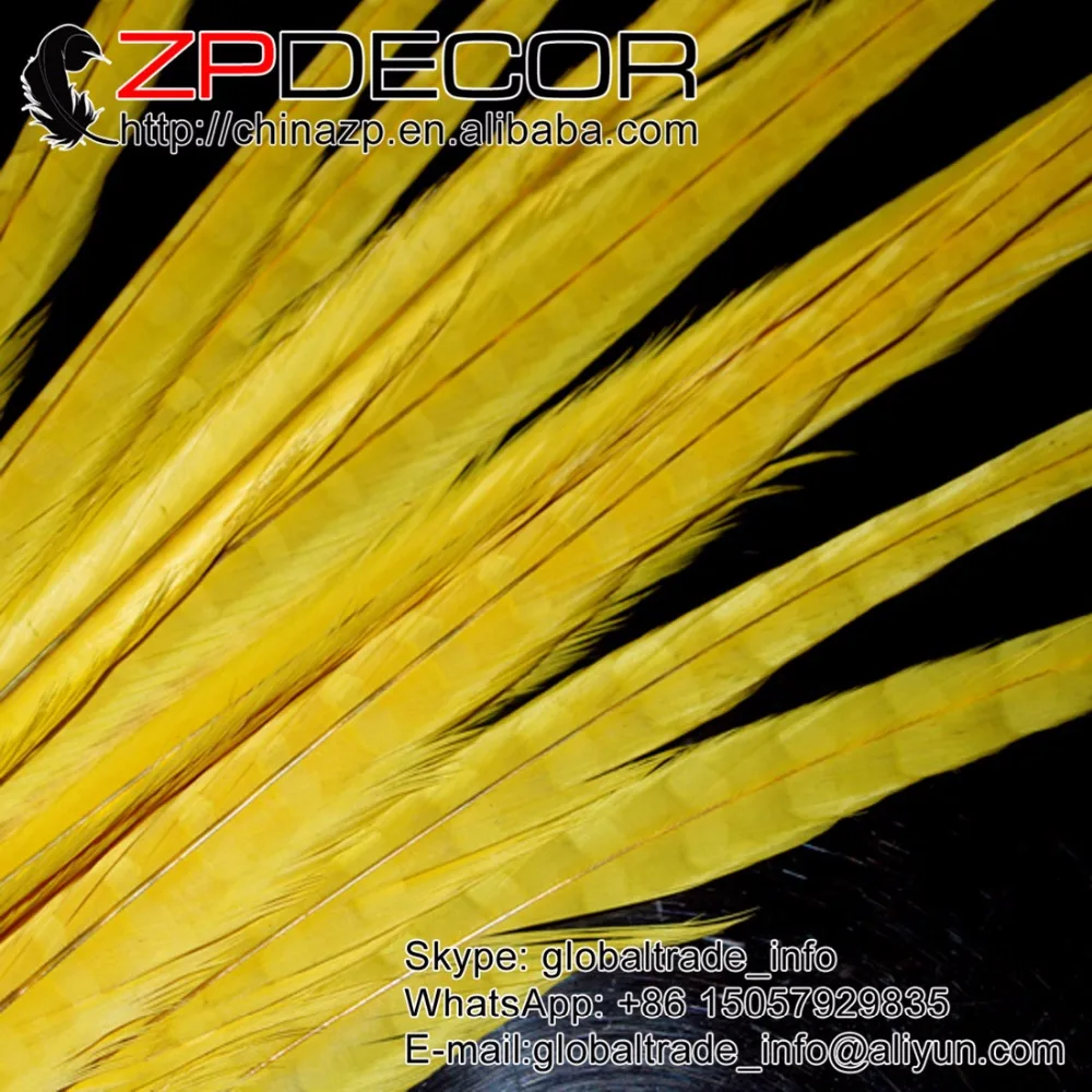 

ZPDECOR 100 шт./лот 50-55 см (20-22 дюйма) окрашенные желтые перья из хвоста фазана для свадебной вечеринки