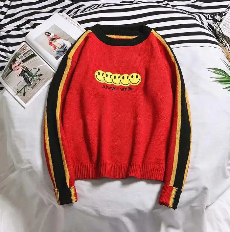 Autumn and winter retro cartoon round neck loose casual knitting sweater | Женская одежда