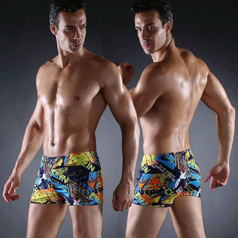

Hot Sales Vintage Allover - Print Elastic Band Waist Drawstring Sexy Swim Trunk 2020 Big Men Plus Size XXX men's Swimwear