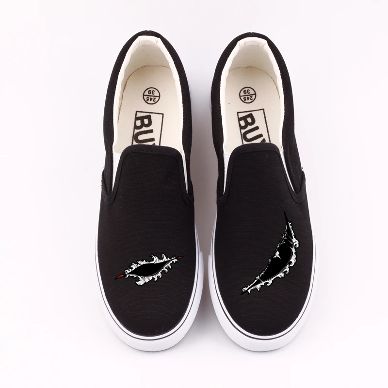 E-LOV Rock Roll Punk Style Skeleton Men Casual Loafers Shoes Graffiti Horror Skull Printed Canvas Slip On Zapatos Hombre | Обувь