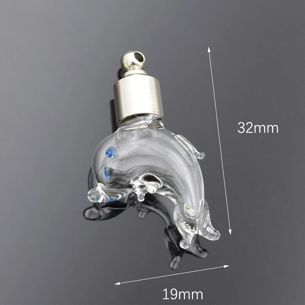 5 шт. стеклянные подвески в виде дельфина с винтовой крышкой|Подвески| |