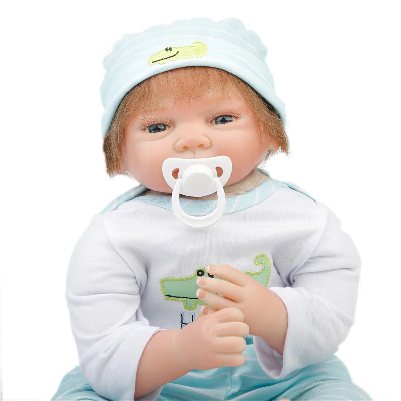 SanyDoll 22 дюйма 55 см силиконовые куклы Новорожденные реалистичный милый костюм