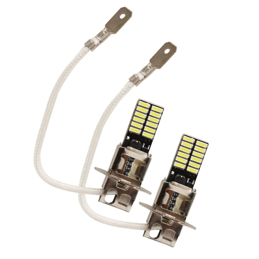 YCCPAUTO 2 шт. 24 SMD 4014 H3 светодиодный противотуманный светильник 6500K белый светодиодный светильник источник для автомобиля противотуманный светильник s ходовые фары для вождения