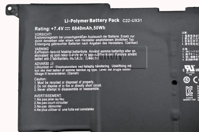 Оригинальный аккумулятор JIGU для ноутбука Asus ультрабук ZENBOOK UX31 UX31A UX31E 7 4 В 6840 мА · ч