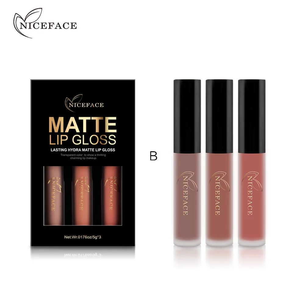 NICEFACE модные очаровательные комплекты для губ блеск сексуальный шарм Матовая