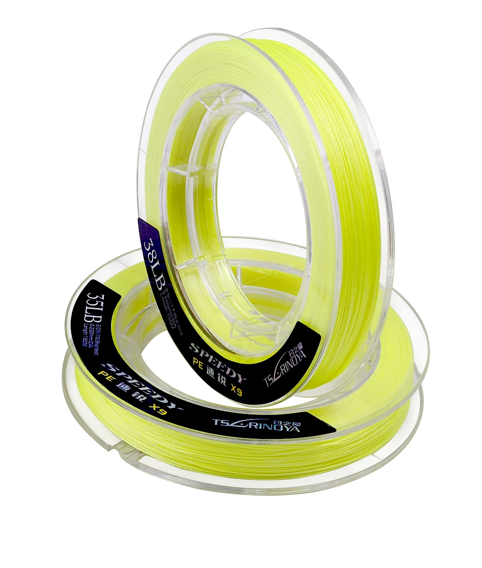 TSURINOYA SPEEDY 150 м ПЭ плетеная леска 9 нитей 16-42LB супер сильная многонитевая леска желтая леска