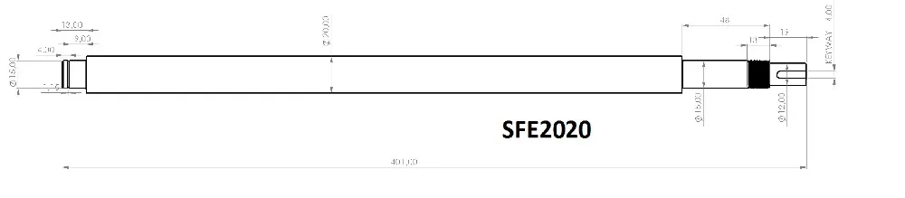 1 шариковый винт SFE2020-L 401 мм+ 1* гайка с торцевым mcahining
