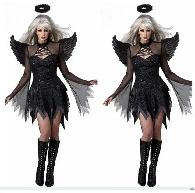 Женский сексуальный костюм темного ангела для взрослых косплевечерние на