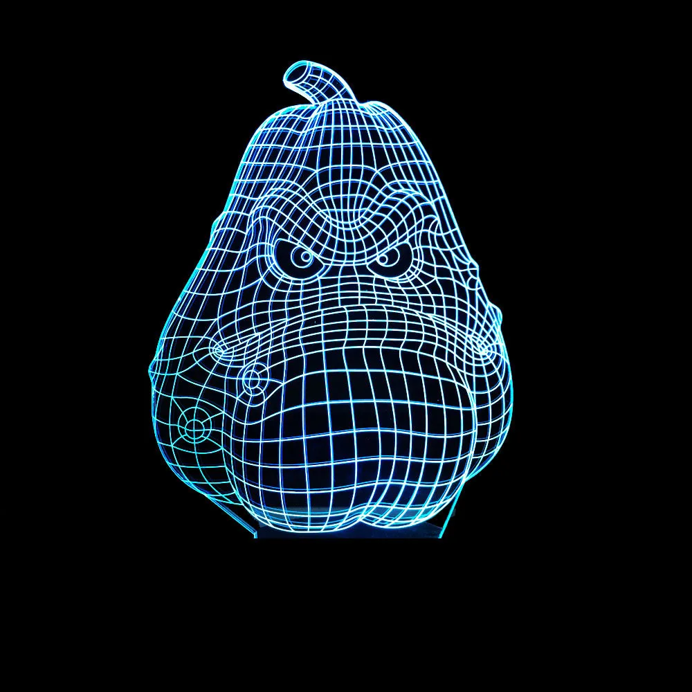 Творческий прикроватная 3D зима в форме дыни ночной Светильник Цвет изменение