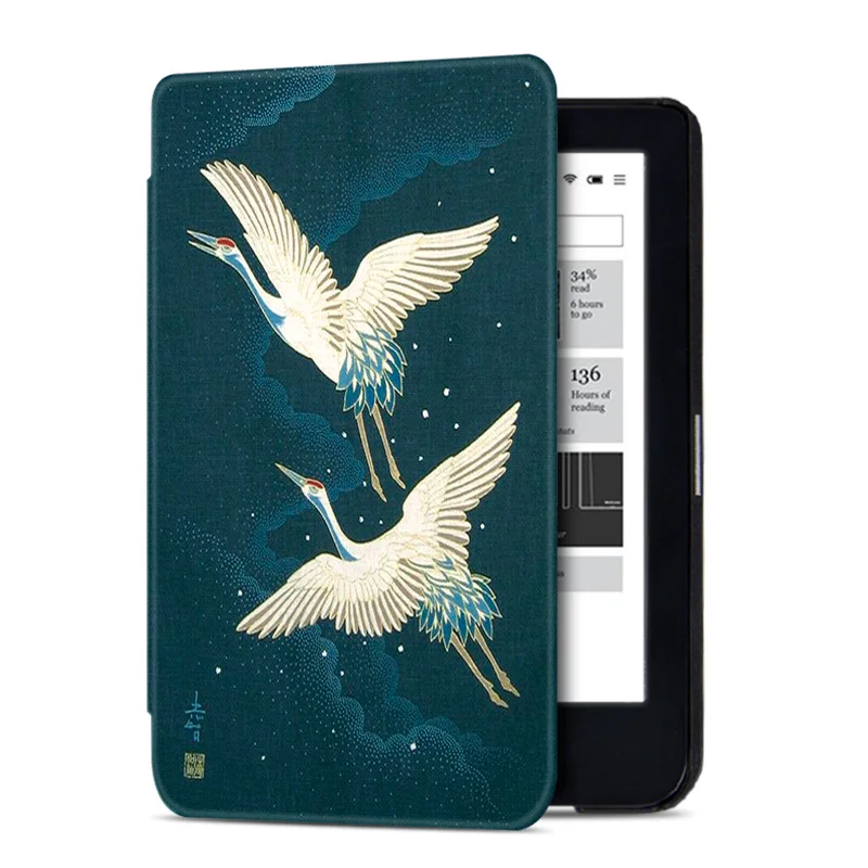 Чехол BOZHUORUI для Kobo Clara HD E-Reader(модель N249)-Премиум ультра компактный защитный тонкий легкий с функцией автоматического сна/пробуждения - Цвет: Flying Crane