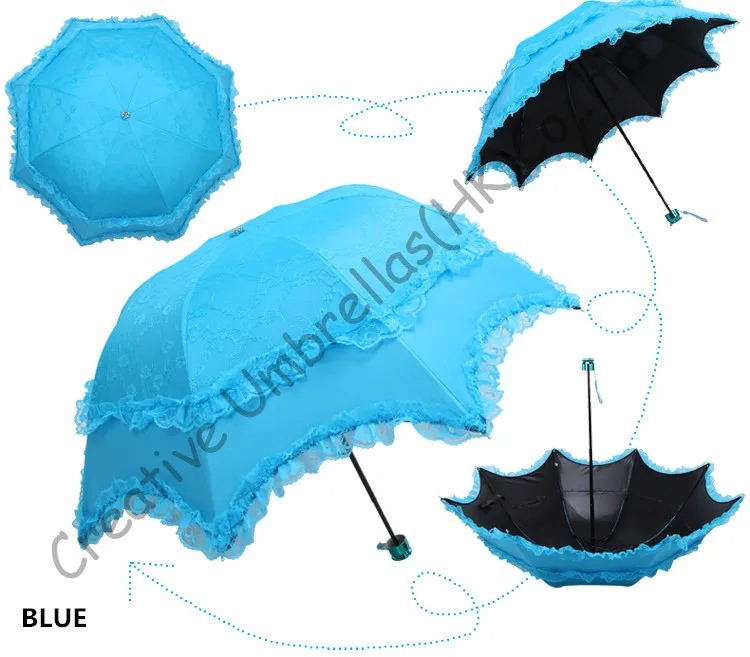 Double layers,UPF>50+ Arched Korea Parasols,black coating  2 times,sunshade,silk  embroidery,bag parasol,UV protecting,assorted