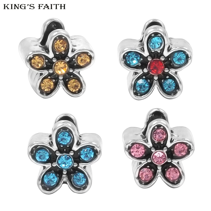 KING'S FAITH серебряный цвет красивый кристалл цветок счастливый пенталоб Бусина