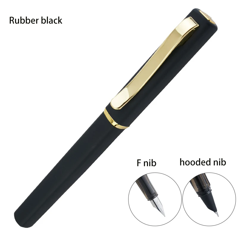 rubber black Хорошая авторучка Студенческая коррекция осанки чернильные ручки для практики рукописного ввода с капюшоном Перо 0,38 мм F Перо 0,5 мм на выбор - Цвет: rubber black