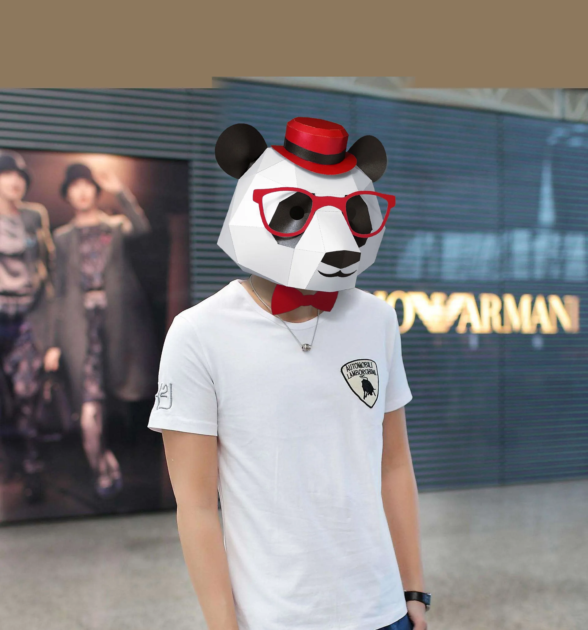 3D Бумажная Маска модная Панда Маска Костюм Животного Косплей бумага для творчества Маска модели Рождество Хэллоуин Выпускной вечерние подарки