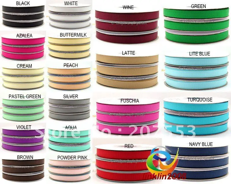3/8 &quot(10 мм) 100 ярдов однотонная цветная корсажная лента 196 цветов|grosgrain ribbon|solid color