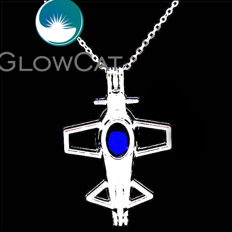 GLOWCAT L502 самолет бусины клетка медальон ожерелья Дети Мальчики диффузор