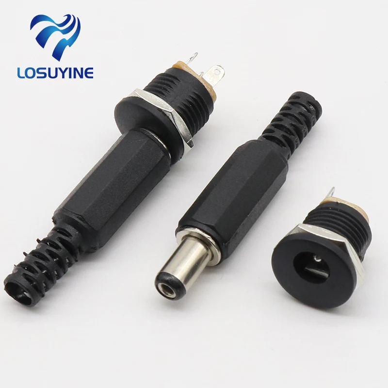 Штекерный разъем питания постоянного тока 5 5x2 1 мм + адаптера|female dc power connector|male