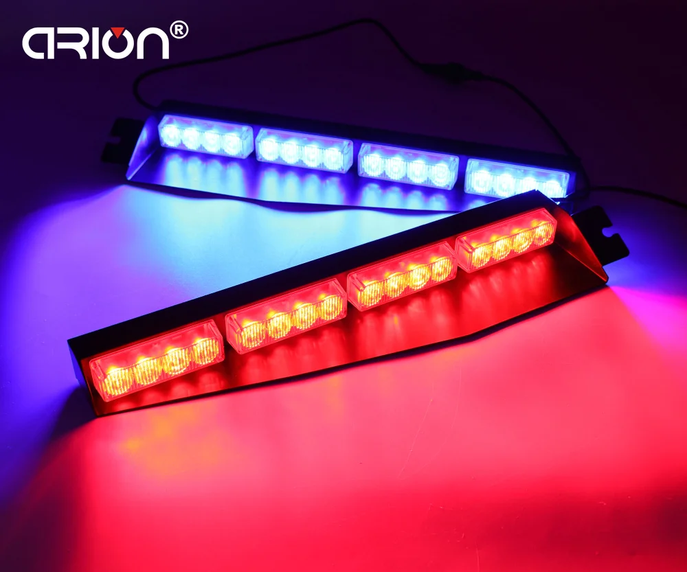 

High Power Truck Emergency Beacon Light Bar Hazard Strobe Warning Split Visor 96 Watt 32 LED Red Blue Strobe LightBar Lamp