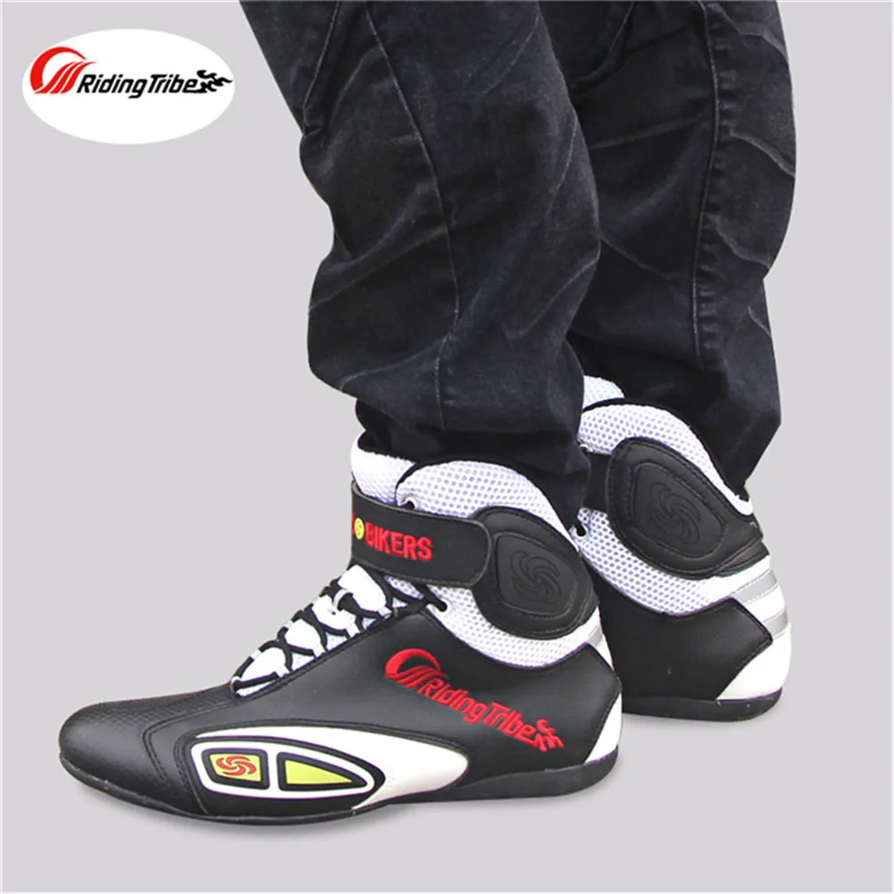 Байкерские ботинки для верховой езды 2017 г. короткие байкерские Botas Moto Motoqueiro Motocicleta