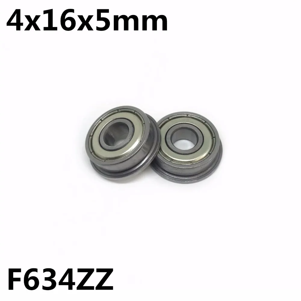 

10Pcs F634ZZ 4x16x5 mm Flange Bearings Deep Groove Ball Bearing High Quality F634