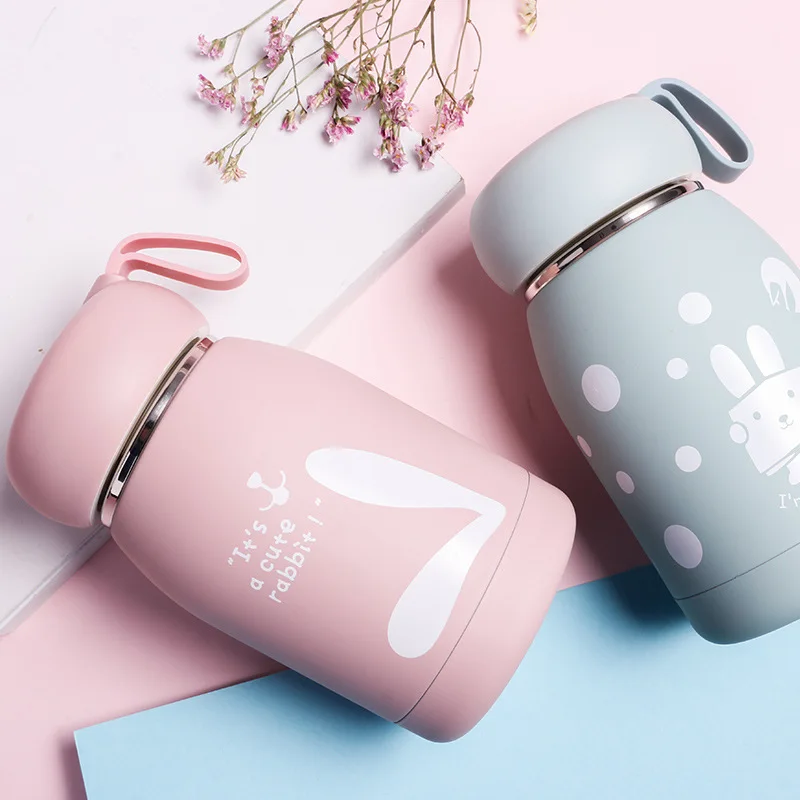 Mini Cute 300ML 304 Stainless Steel Thermos Cup Portable Big Coffee Milk Water Home Kitchen Drink Cup|Вакуумные фляги и