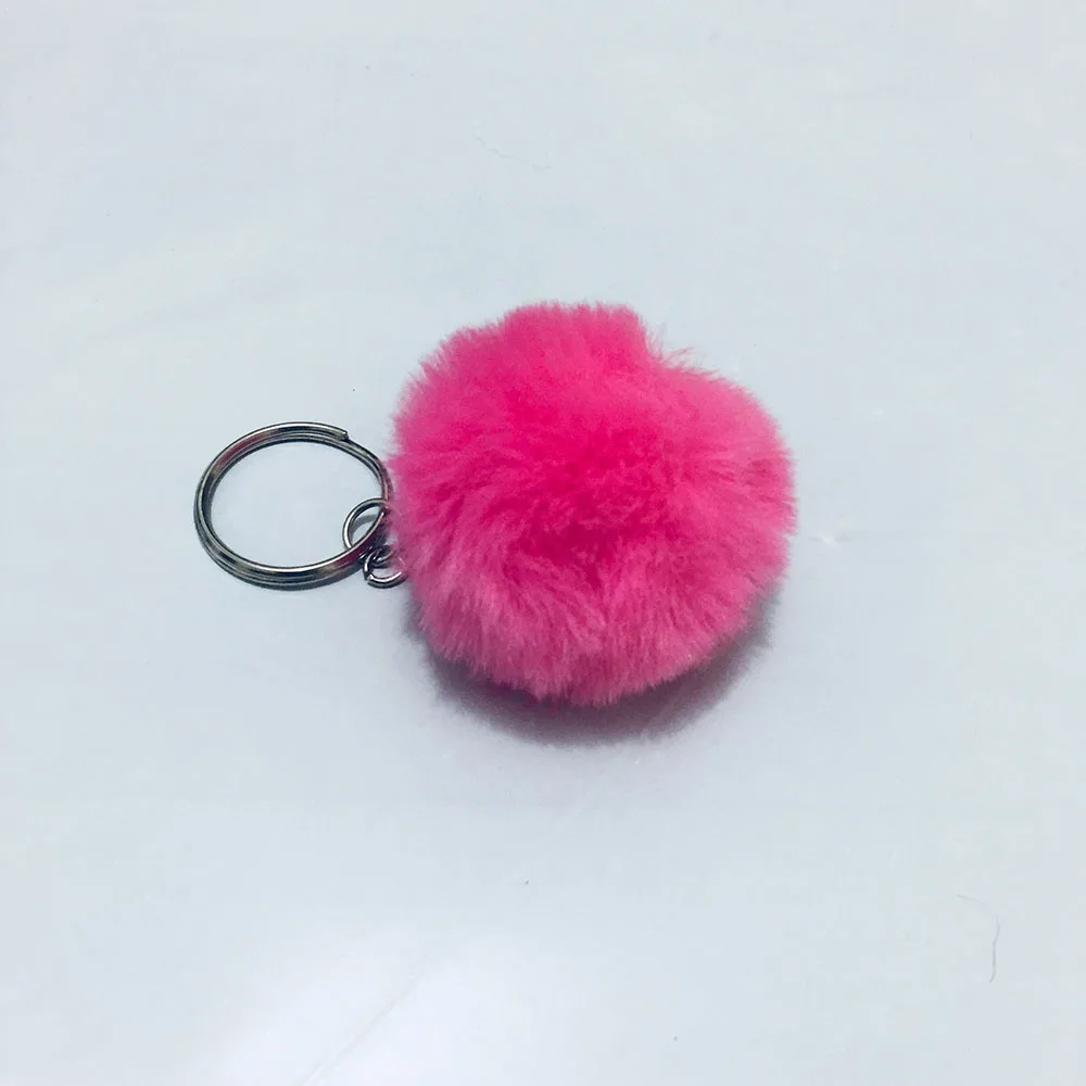 17 Colors New 4cm Mini Lovely Fluffy Rabbit Fur Ball Key Chain Pompom Artificial Keychain Women Car Bag Ring | Украшения и