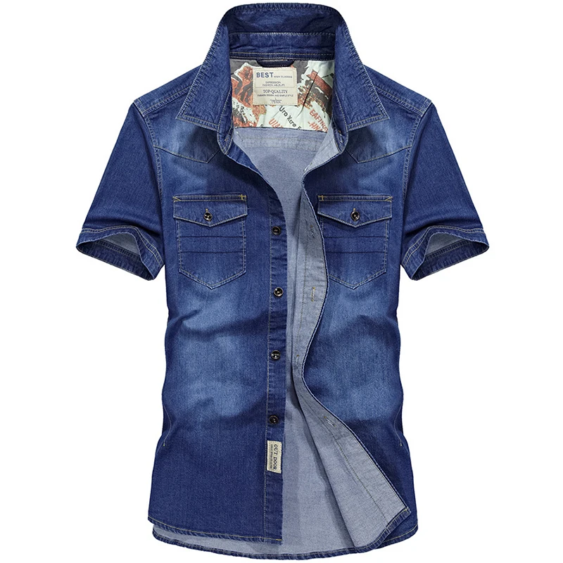 Afs джип Для мужчин ковбойская рубашка с короткими рукавами 2017 одноцветное Цвет